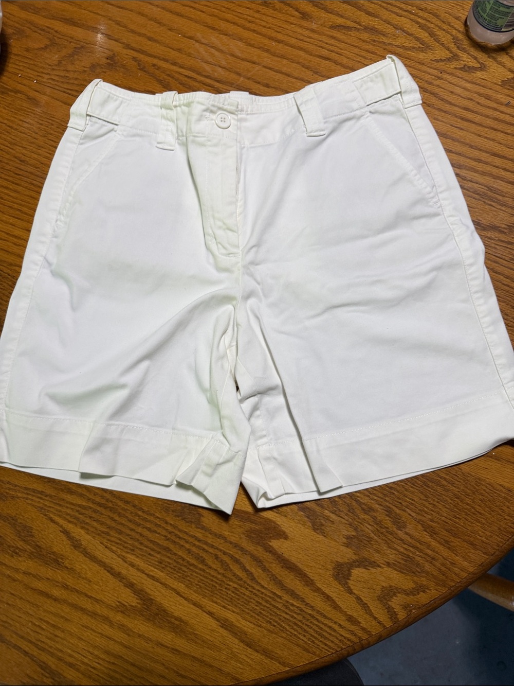 Talbots White Cotton Bermuda Shorts